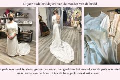 50 jaar oude bruidsjurk van de moeder van de bruid